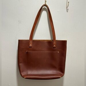Portland Leather Brown Tote Bag,Medium,Euc